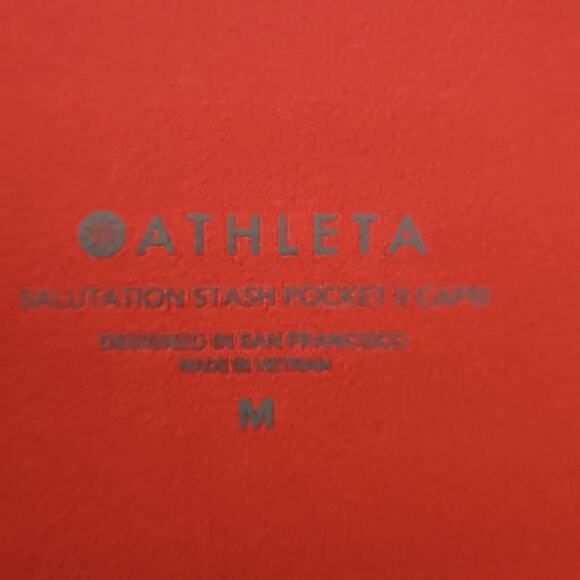 Athleta Women's High-Rise Crop Leggings w/ Mesh Panels - Size M Watermelon - Picture 9 of 9